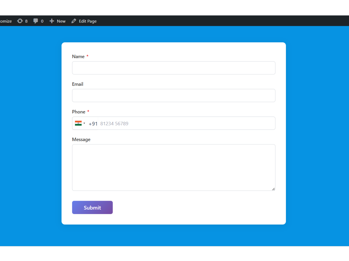 Comprehensive WordPress Form Field Types